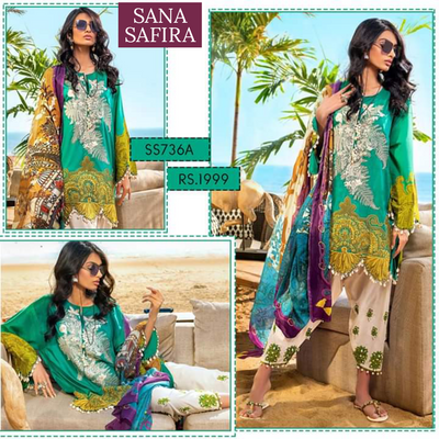 Lawn High Quality 3 Piece Unstitched Dress SS-736A